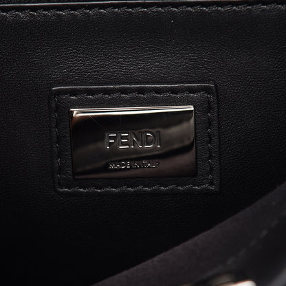 Fendi Vitello Dolce Shiny Nappa Plexglass Granite Medium Peekaboo Iconic Satchel Black 9 of 12