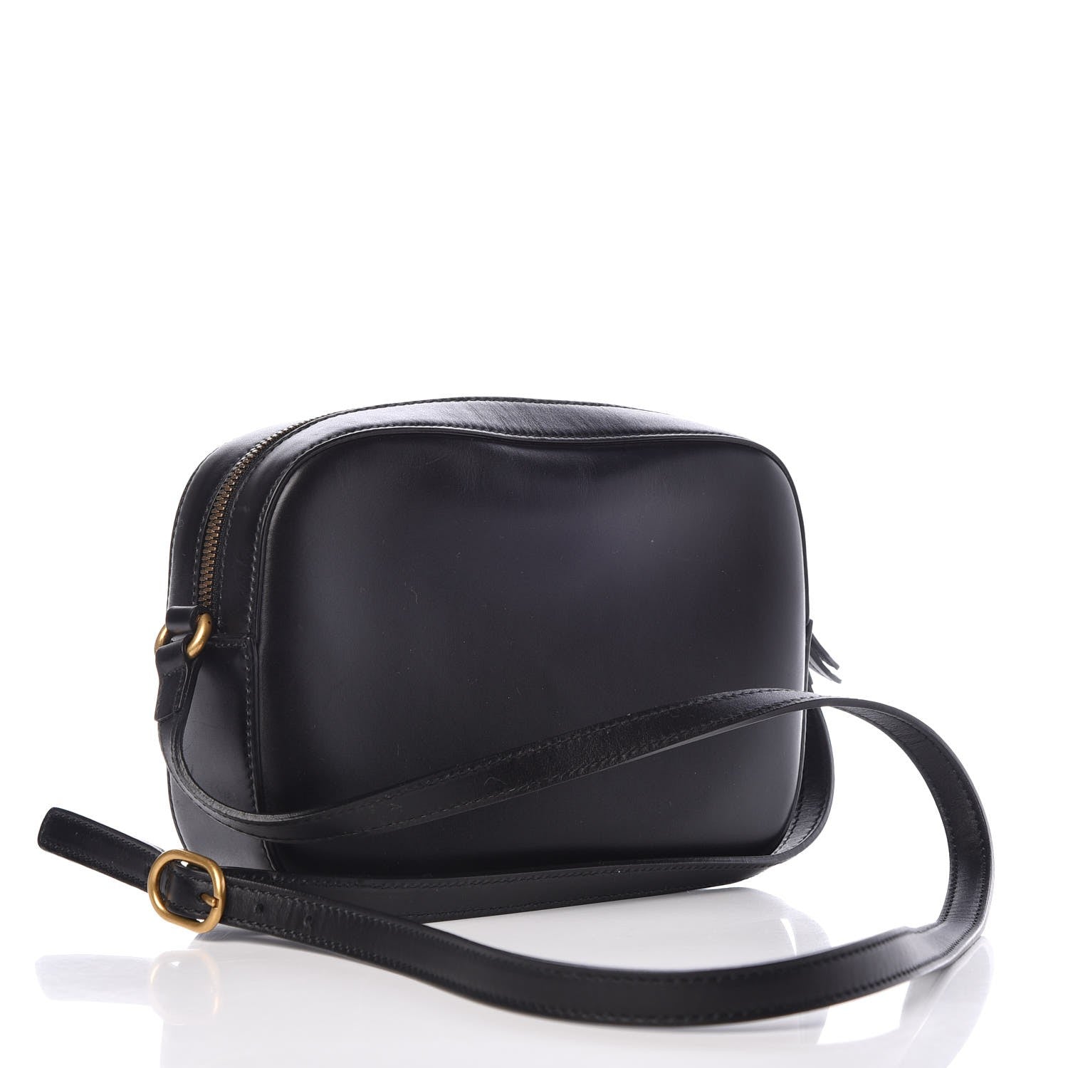 Gucci Calfskin Web Small Webby Bee Shoulder Bag Black 3 of 7