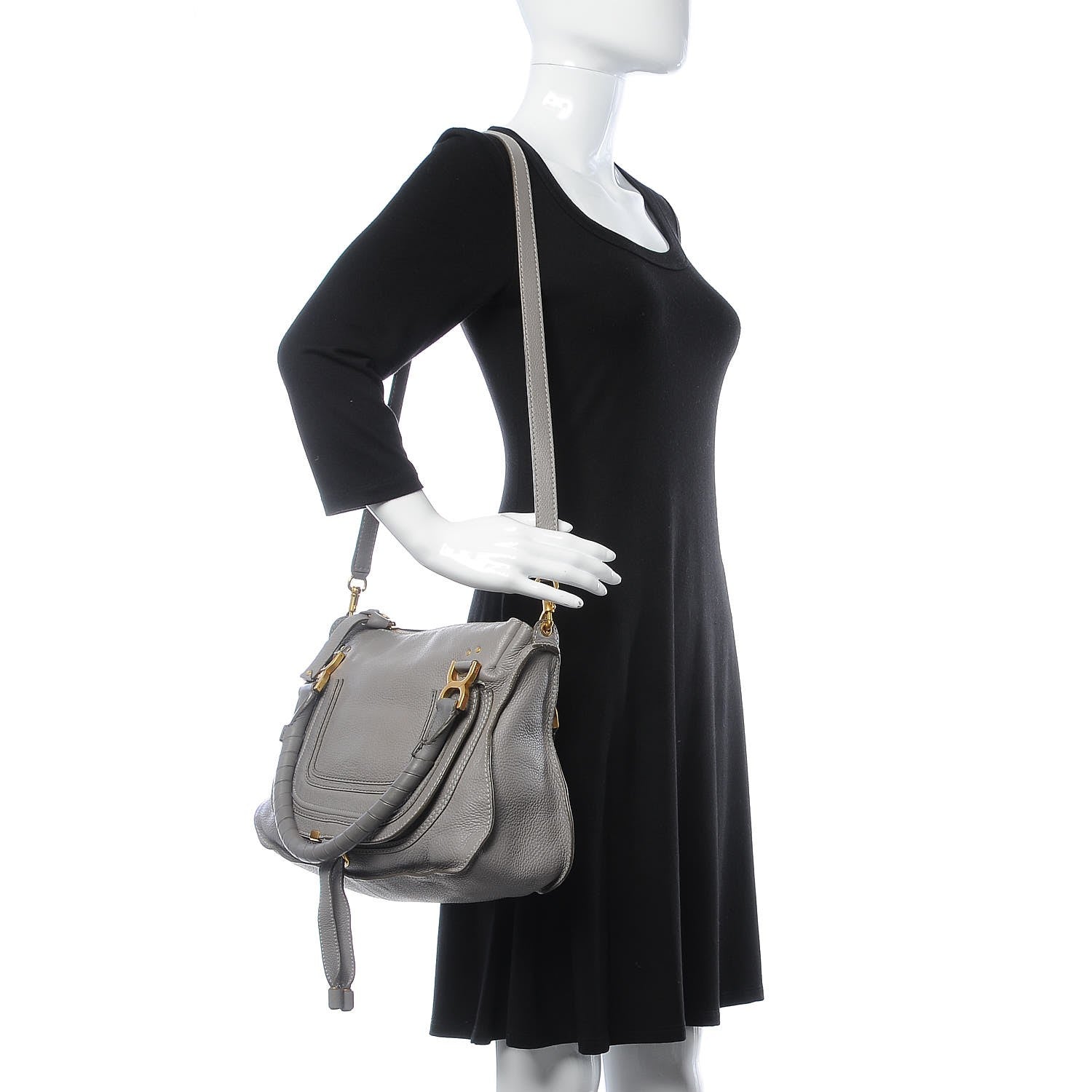 Chloe Calfskin Medium Marcie Satchel Cashmere Grey 2 of 14