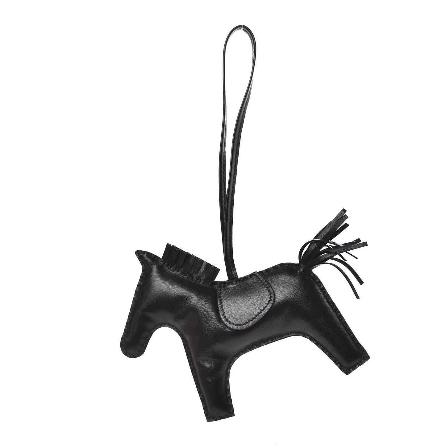 Milo Lambskin Grigri Rodeo Horse Bag Charm GM So Black