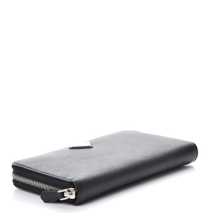 Prada Saffiano Zip Around Wallet Nero Black 4 of 8