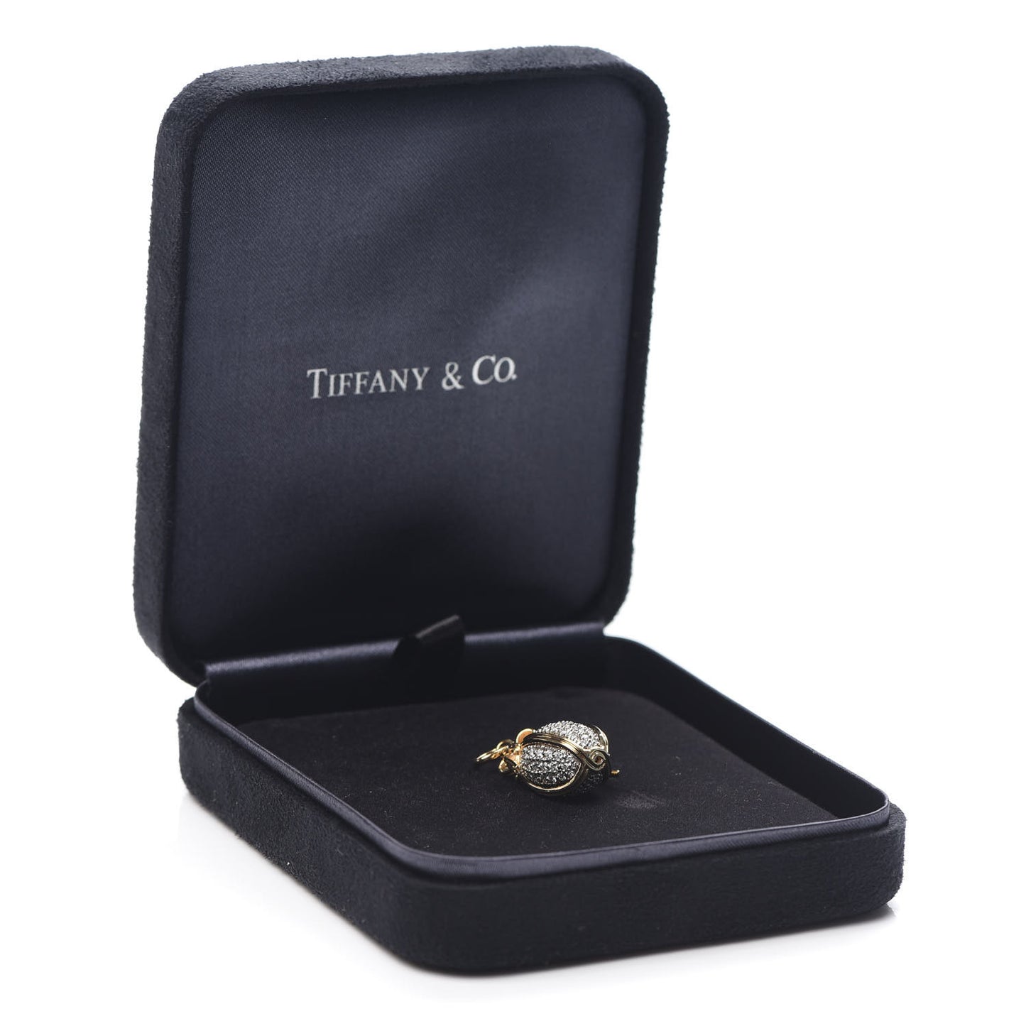 18K Yellow Gold White Gold Diamond Schlumberger Egg Charm