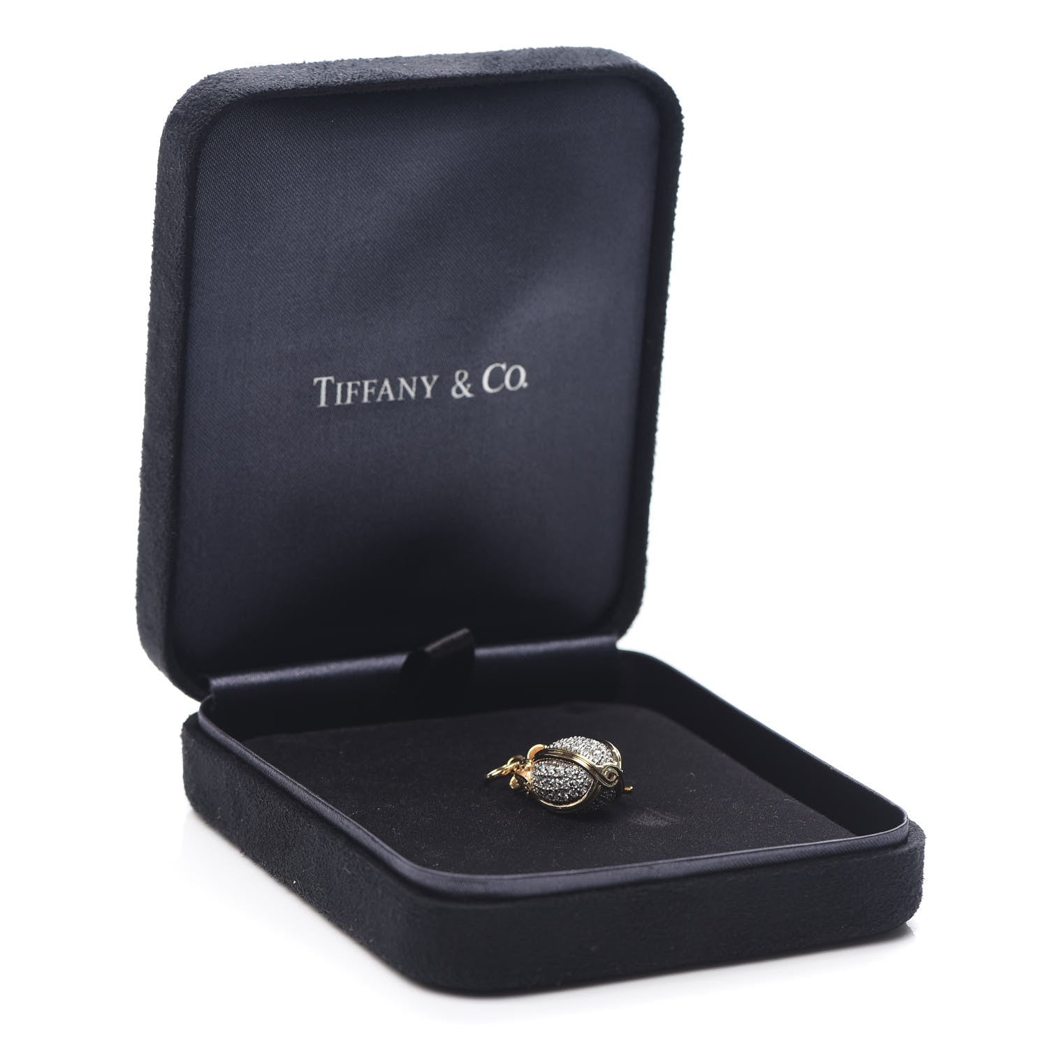 Tiffany 18K Yellow Gold White Gold Diamond Schlumberger Egg Charm 4 of 4