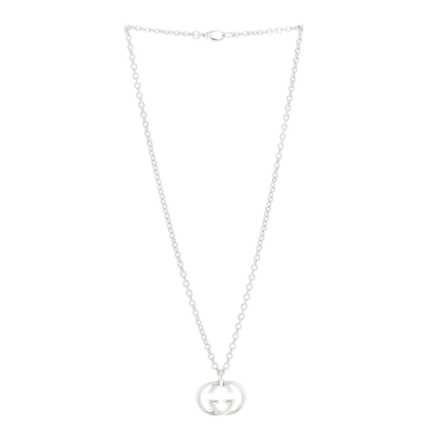 Sterling Silver Britt Interlocking GG Pendant Necklace
