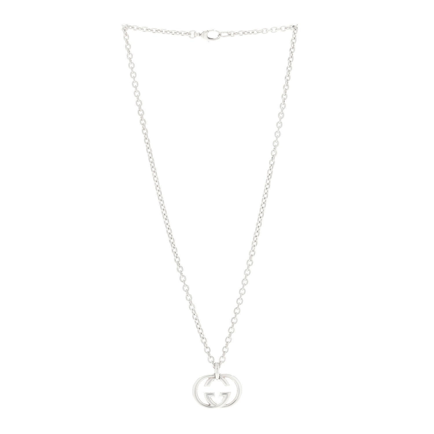 Gucci Sterling Silver Britt Interlocking GG Pendant Necklace 2 of 3
