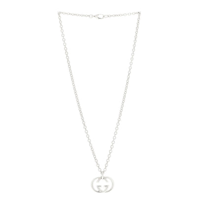 Gucci Sterling Silver Britt Interlocking GG Pendant Necklace 2 of 3