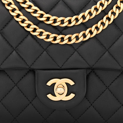 Chanel Lambskin Quilted Small Sweet Camellia Flap Black 8 of 11