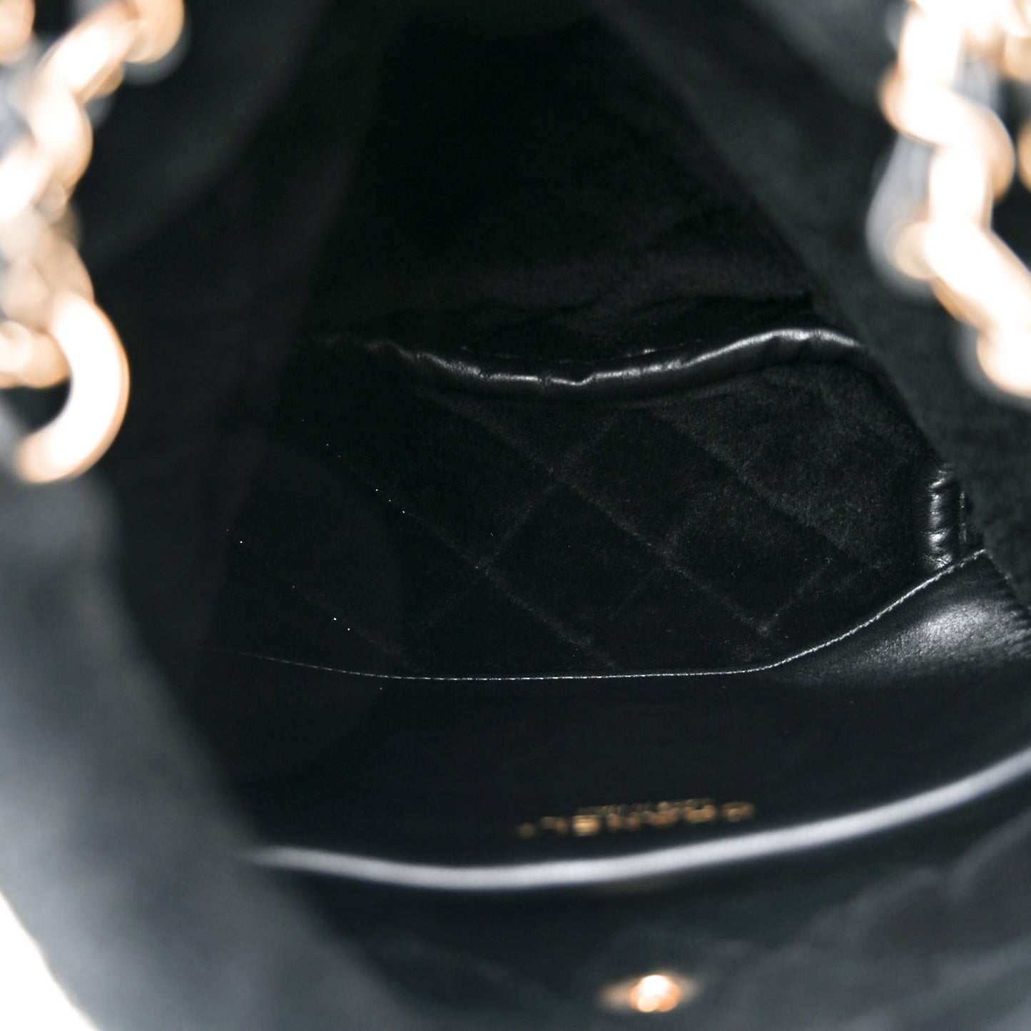 Lambskin Shearling Quilted CC Backpack Black