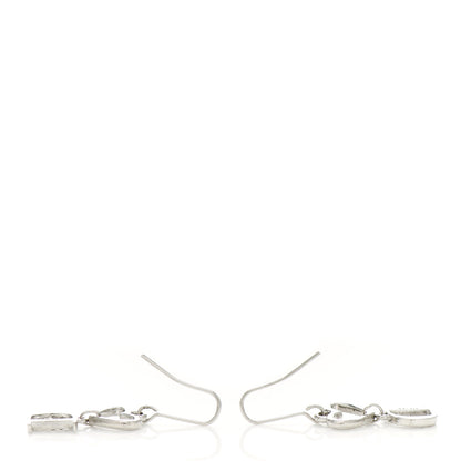 Christian Dior Crystal Heart Drop Earrings Silver 3 of 4