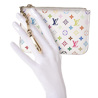 Louis Vuitton Monogram Multicolor Key Pouch White Litchi 2 of 7