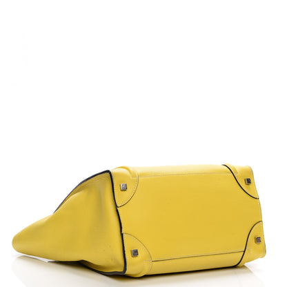 Celine Drummed Calfskin Mini Luggage Citron 4 of 12