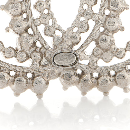Chanel Crystal CC Brooch Silver 4 of 5