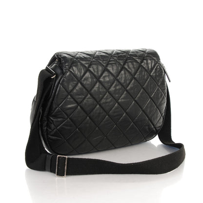 Chanel Coated Canvas Quilted Expandable Messenger Black 3 of 7