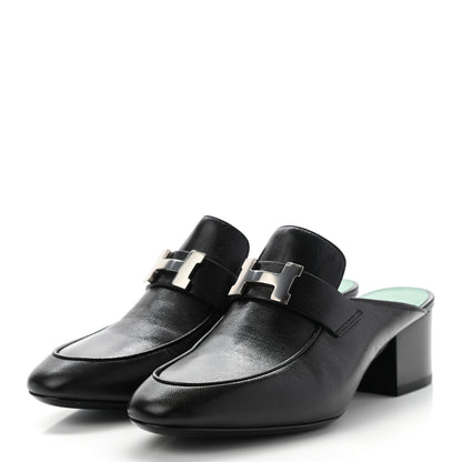 Hermes Goatskin Paradis Mules 35.5 Black 3 of 9