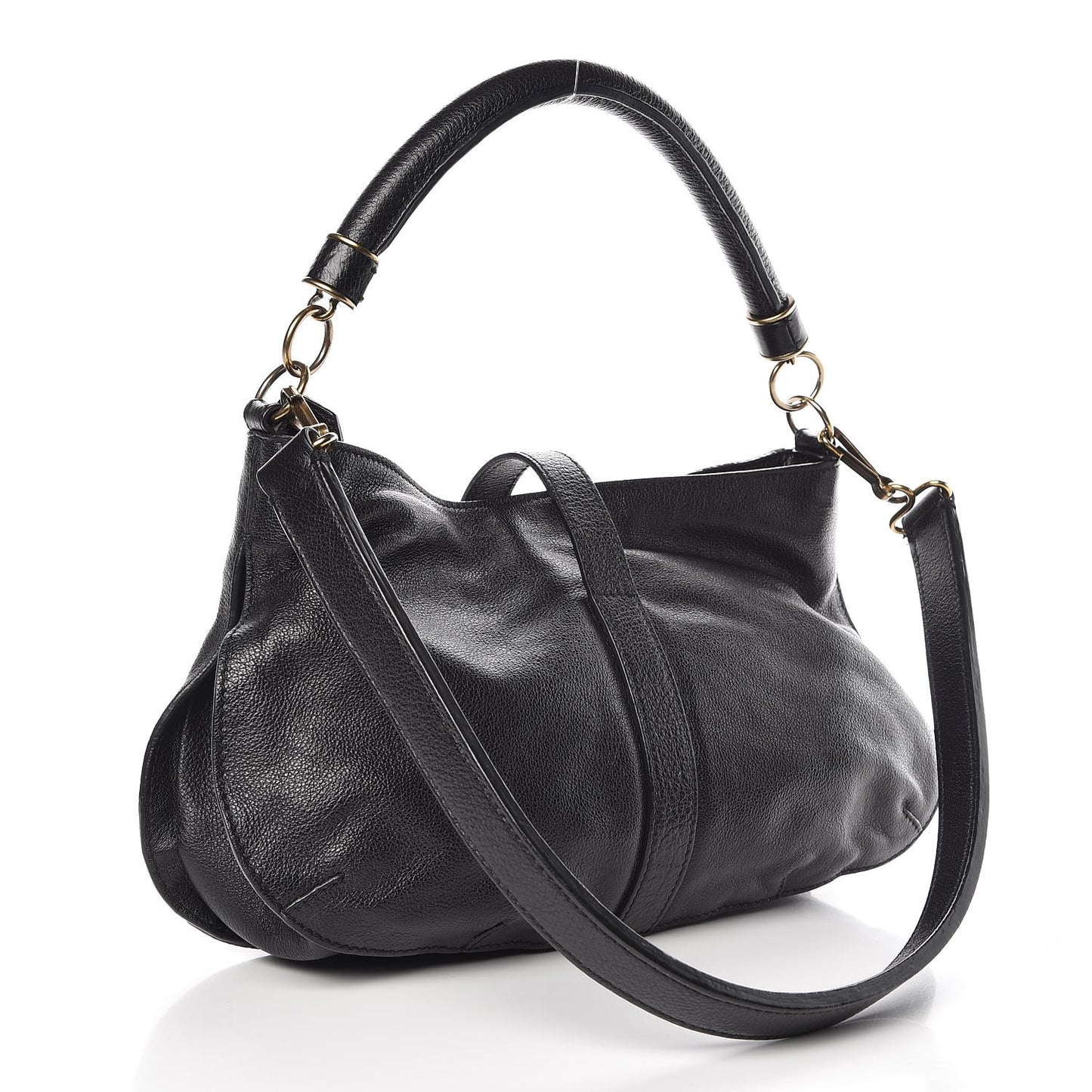 Grainy Calfskin Medium Creighton Hobo Black