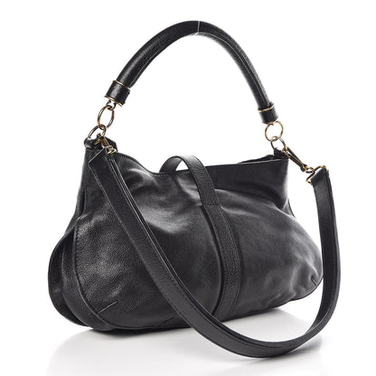 Burberry Grainy Calfskin Medium Creighton Hobo Black 4 of 11