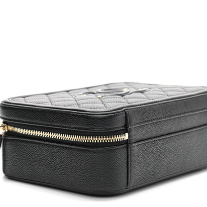 Chanel Caviar Quilted Medium CC Filigree Vanity Case Black 9 of 12