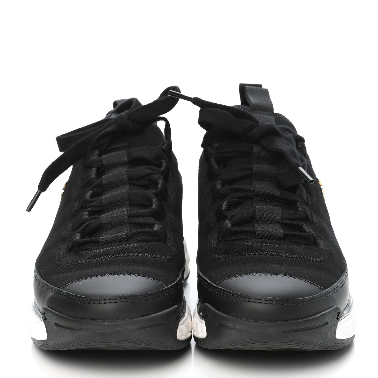 Chanel Velvet Calfskin Mixed Fibers CC Sneakers 37 Black 2 of 8