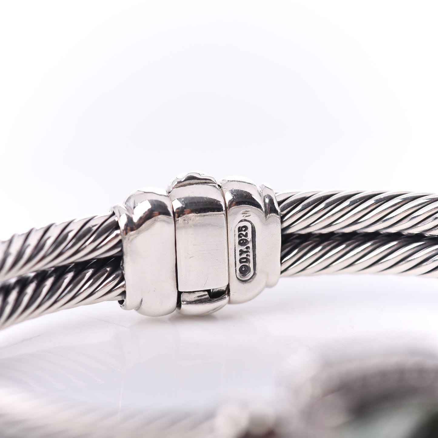 Sterling Silver Diamond Prasiolite 10mm Albion Cable Bracelet