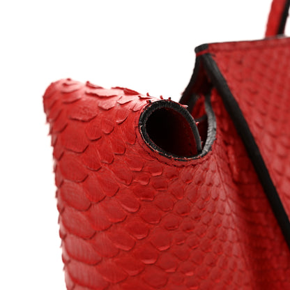 Celine Snakeskin Small Tie Knot Tote Red 14 of 17