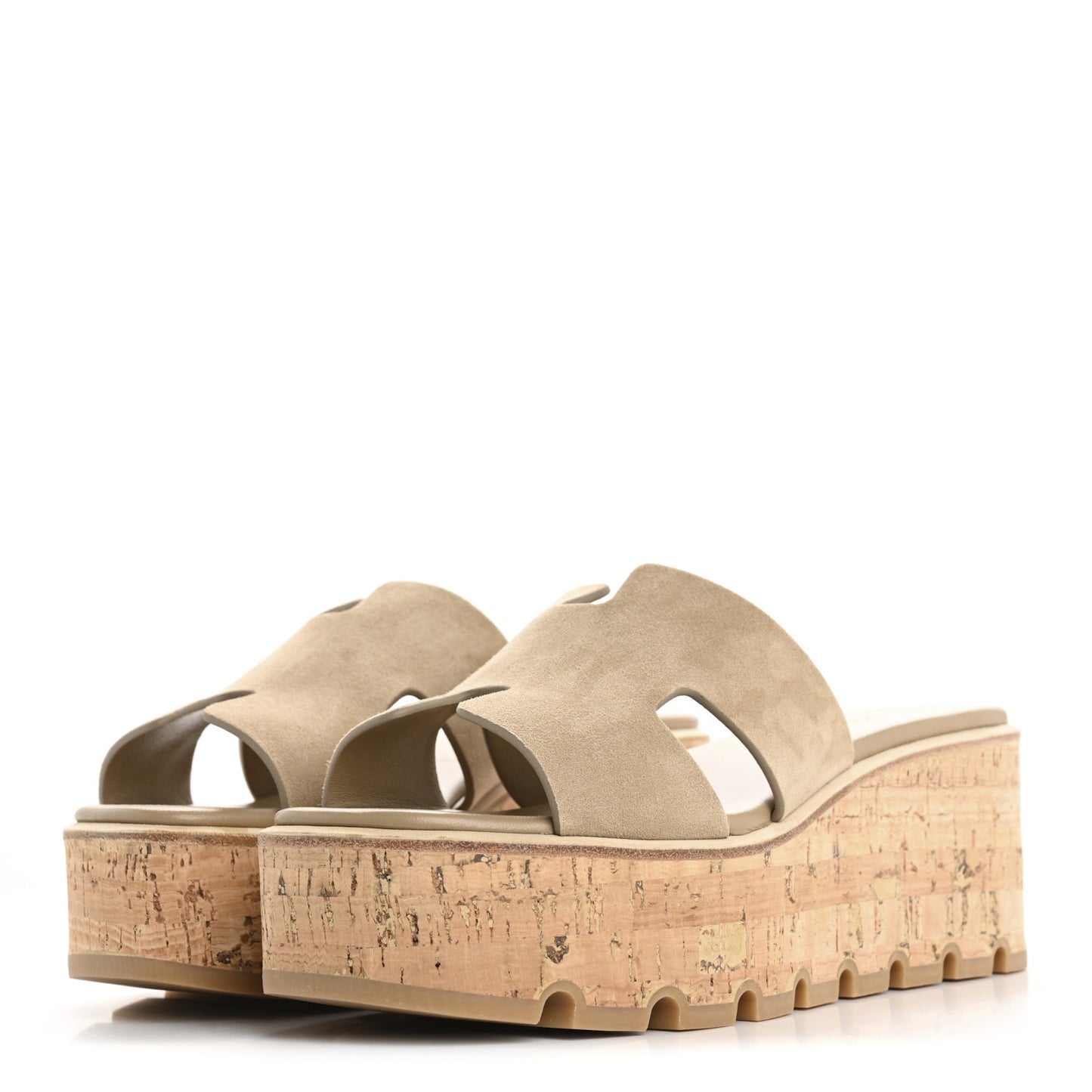 Suede Goatskin Cork Eze 30 Sandals 39 Beige Argile