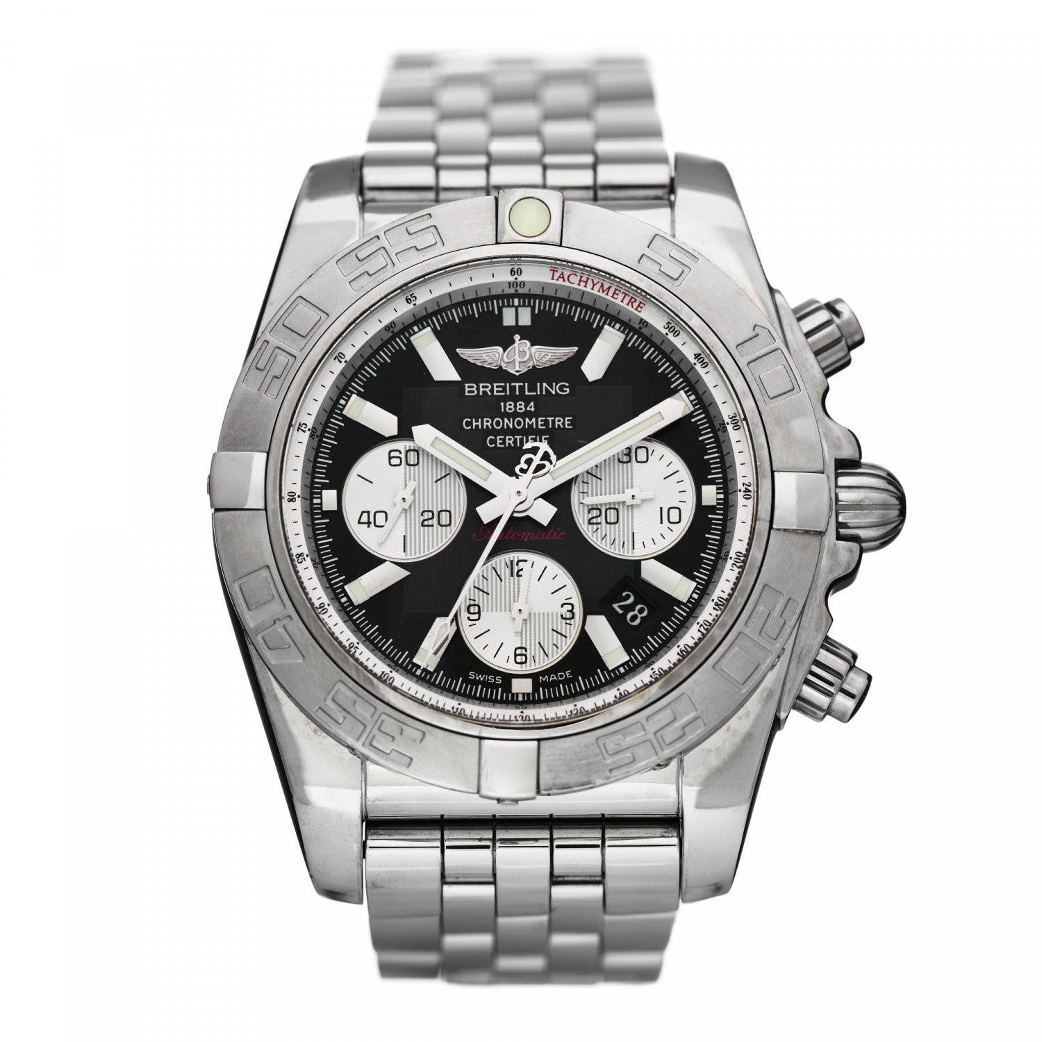 Breitling Stainless Steel 44mm Chronomat Chronograph Automatic Watch Black AB0110 1 of 5