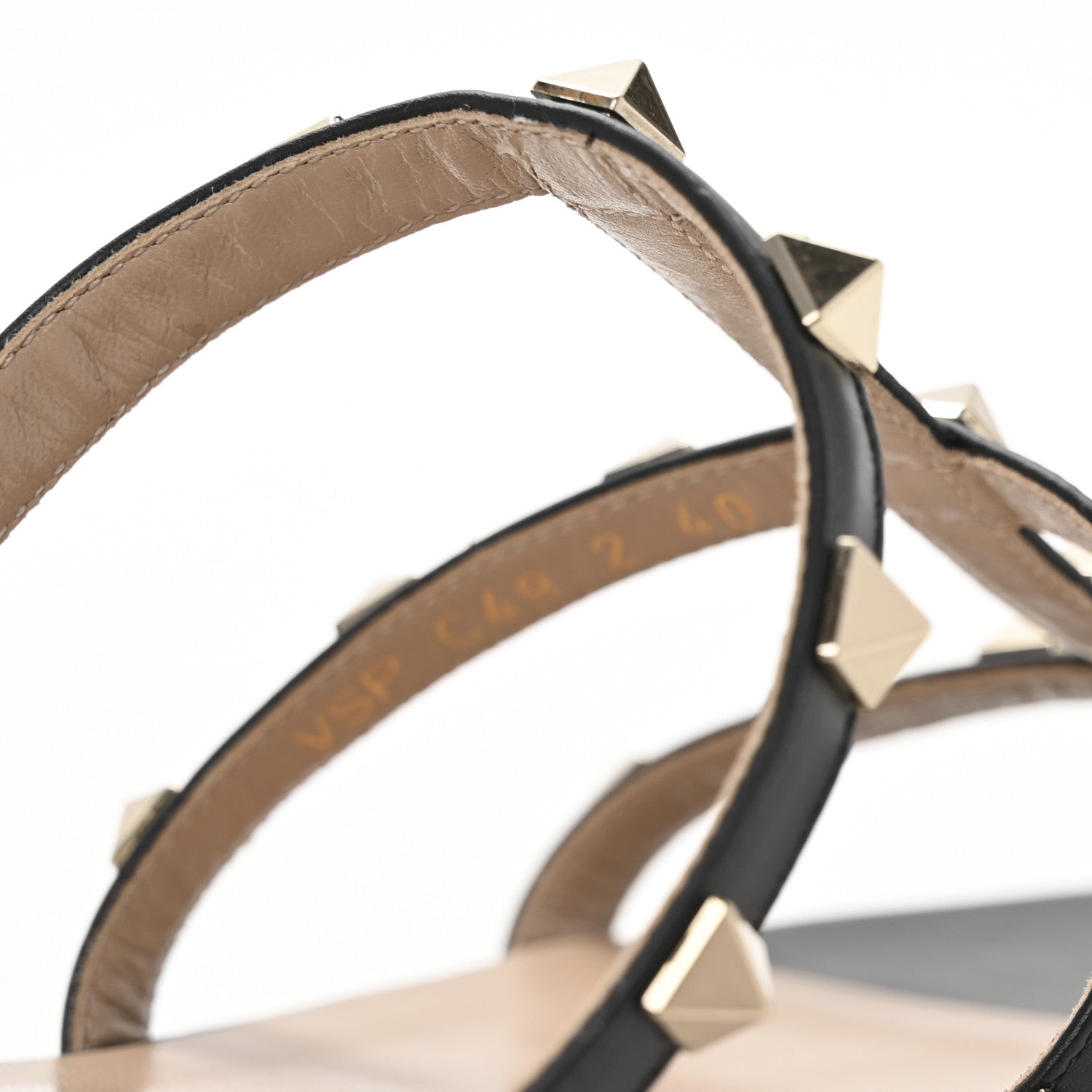 Valentino Garavani Nappa Rockstud Caged Flat Slide Sandals 40 Black 10 of 11