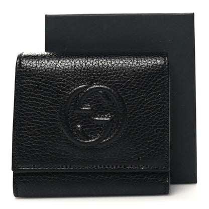 Gucci Pebbled Calfskin Soho Compact Flap Wallet Black 10 of 10