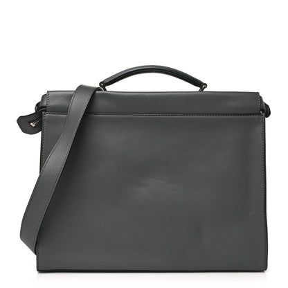Fendi I Vitello Grace FF 1974 Embossed Large Peekaboo Iconic Fit Satchel Anthracite 1 of 12