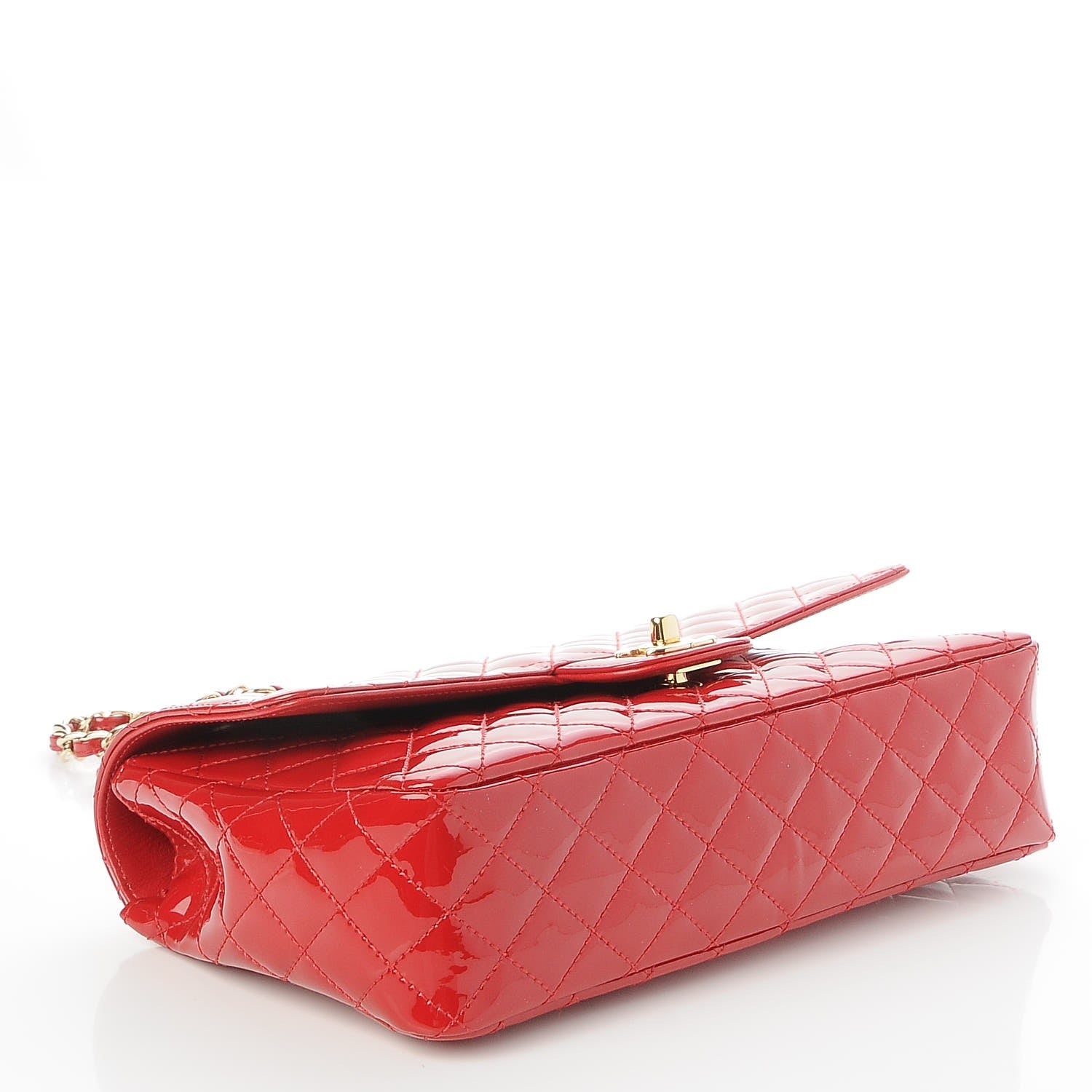 Chanel Patent Calfskin Quilted Valentine Charms Medium Single Flap Red 4 of 8