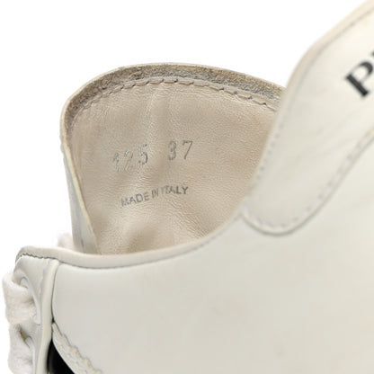 Prada Vitello Soft Logo Low Top Sneakers 37 White 6 of 15