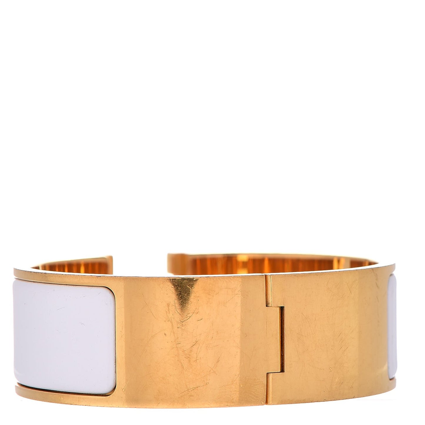 Enamel Wide Clic Clac H Bracelet PM White