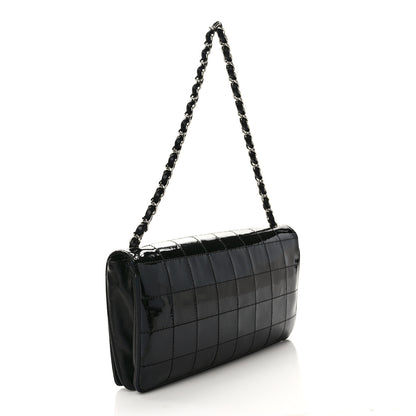 Chanel Patent Quilted Diagonal CC East West Chocolate Bar Flap Black 3 of 10