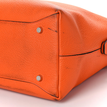 Mulberry Heavy Grain Calfskin City Weekender Duffle Bag Orange 8 of 20