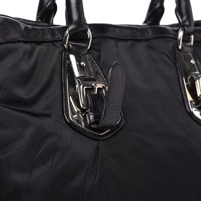 Prada Tessuto Nylon Soft Calfskin Tote Black 11 of 11