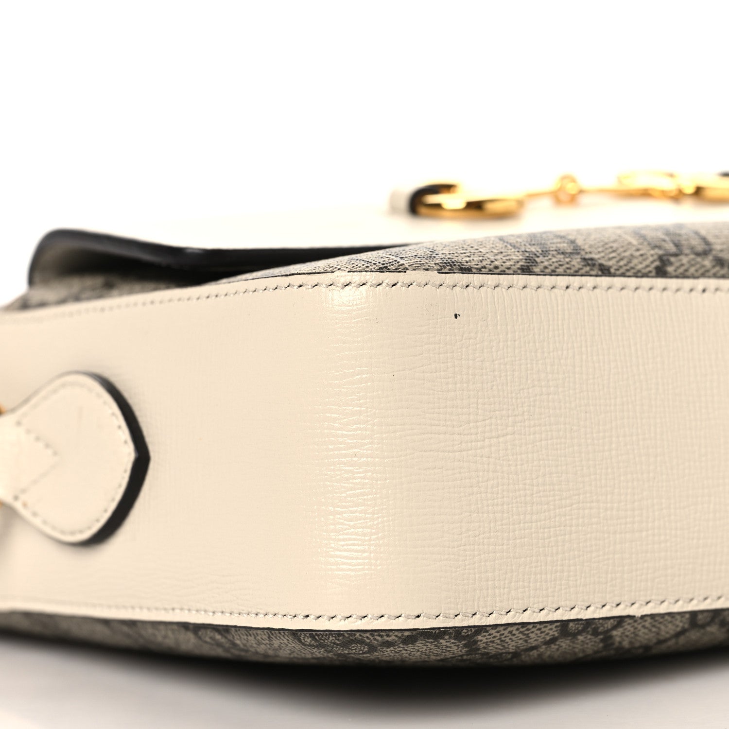 Gucci GG Supreme Monogram Small Horsebit 1955 Shoulder Bag Beige Mystic White 9 of 10