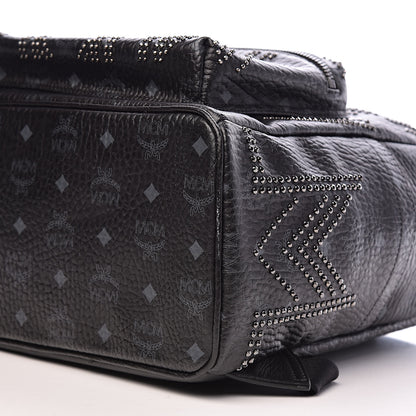 MCM Visetos Studded Medium Backpack Black 8 of 9