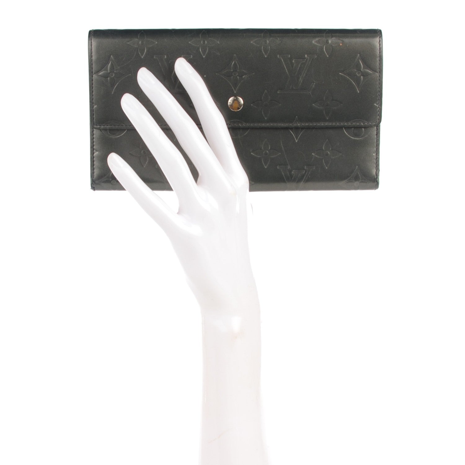 Louis Vuitton Mat Monogram Porte Tresor International Wallet Gris 3 of 10