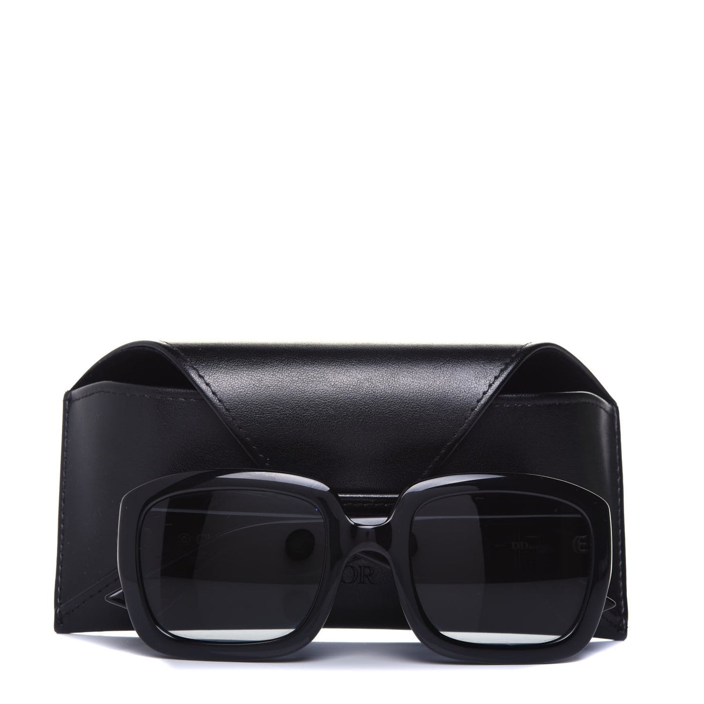 CHRISTIAN Acetate Square DDior Sunglasses Black