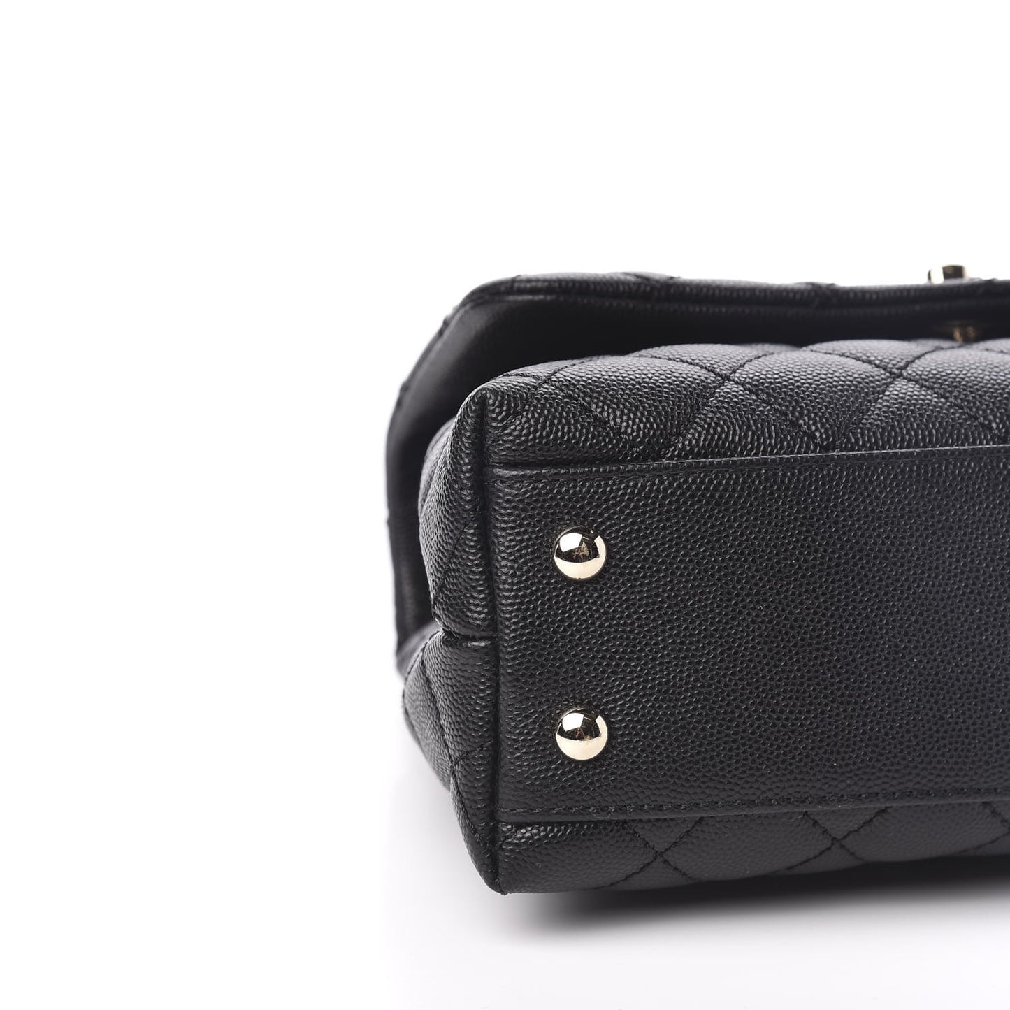 Caviar Quilted Mini Coco Handle Flap Black