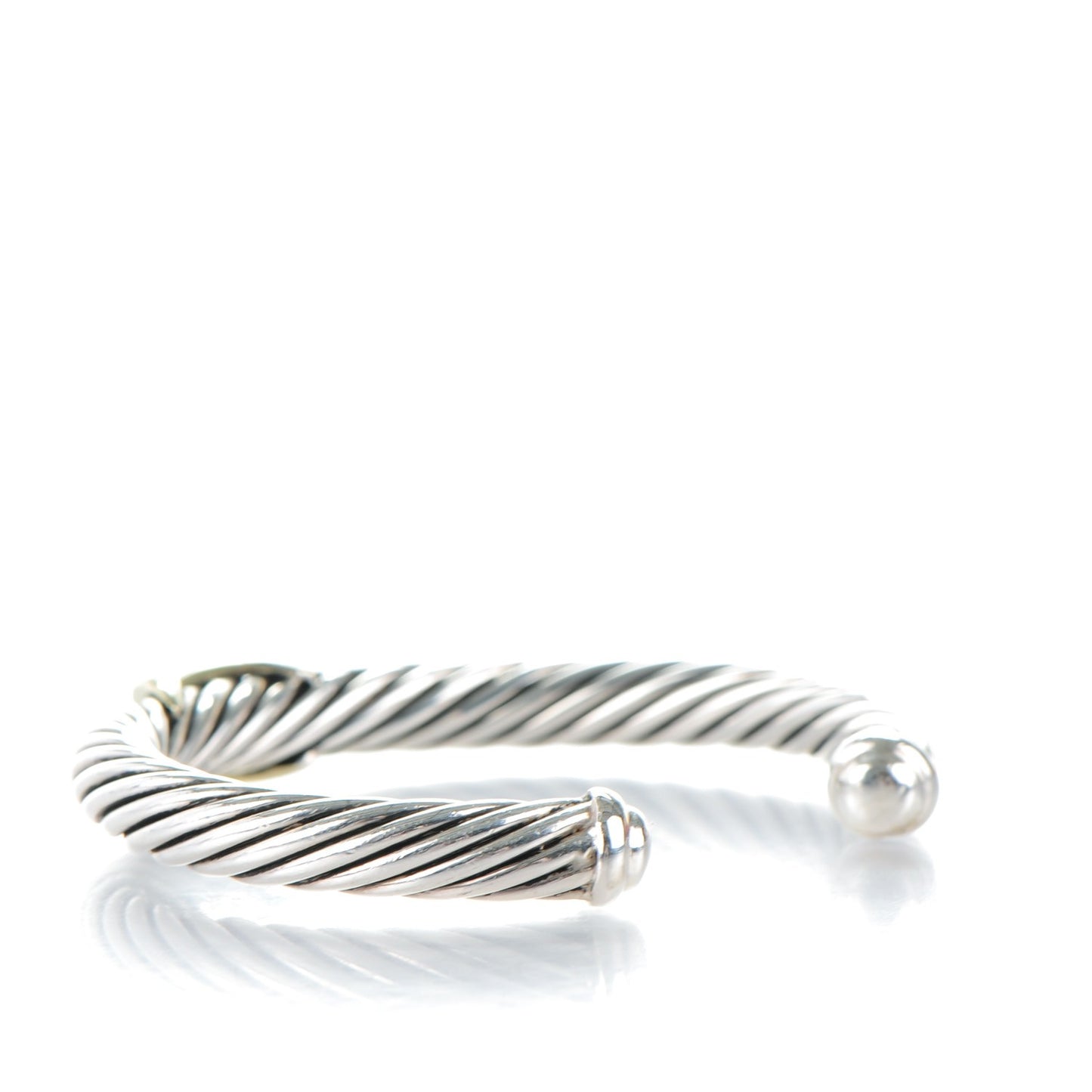 Sterling Silver 14K Yellow Gold 5mm X Station Cable Bracelet