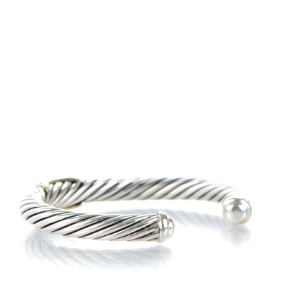 David Yurman Sterling Silver 14K Yellow Gold 5mm X Station Cable Bracelet 3 of 6