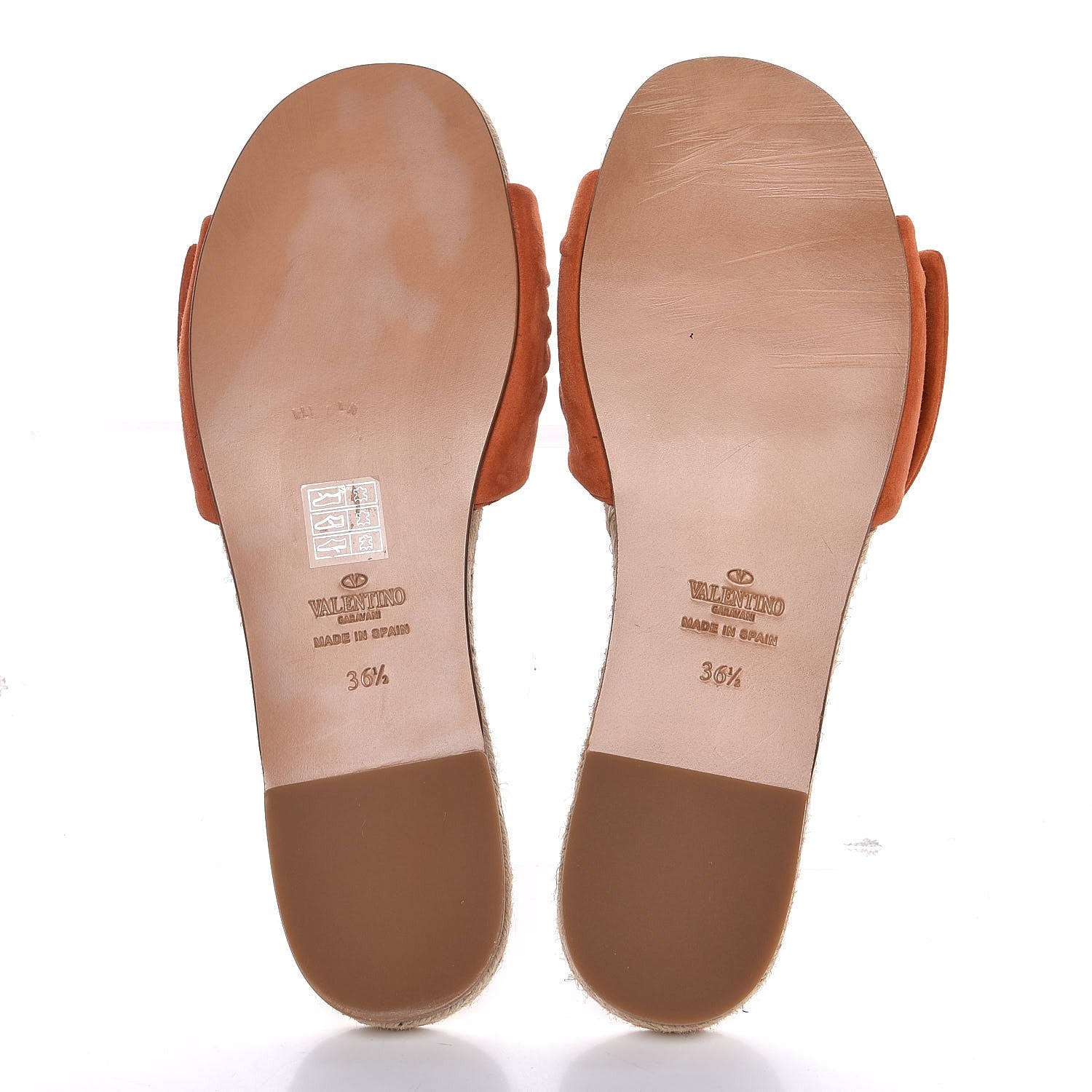 Valentino Garavani Suede Tropical Bow Espadrille Flat Slide Sandals 36.5 Orange 5 of 8
