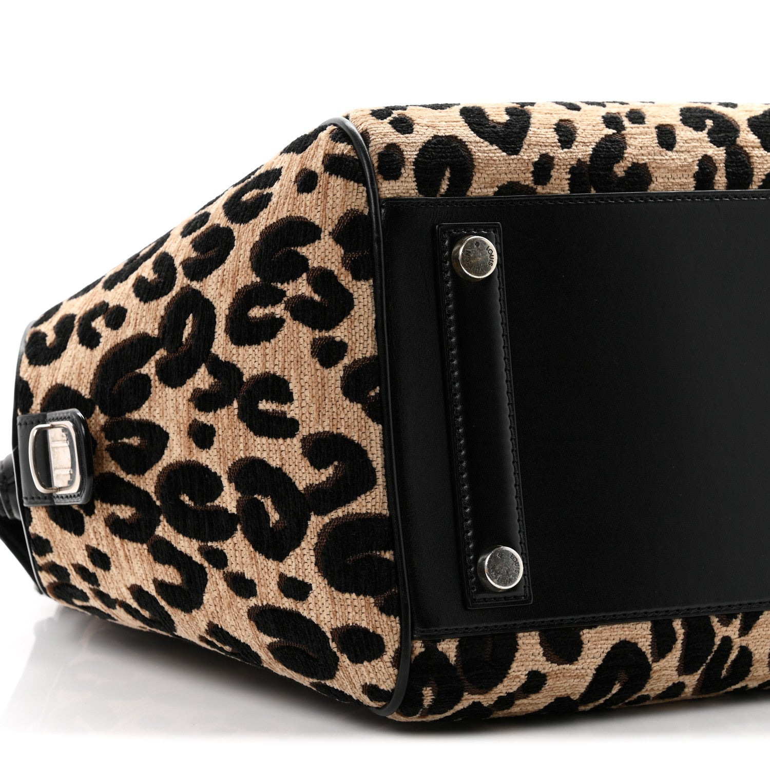 Louis Vuitton Jacquard Velvet Leopard Print Stephen Sprouse North South Bag Black 10 of 11