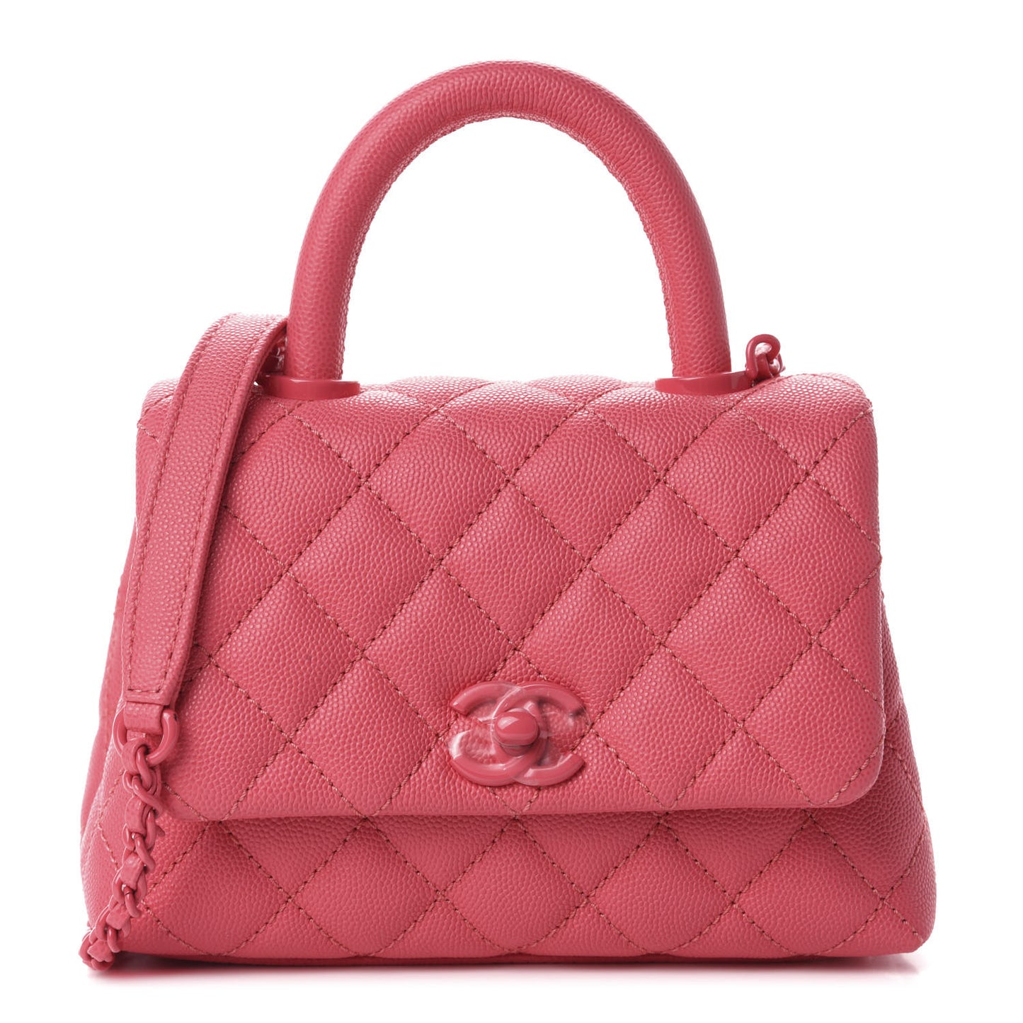 Caviar Quilted Incognito Extra Mini Coco Handle Flap Pink