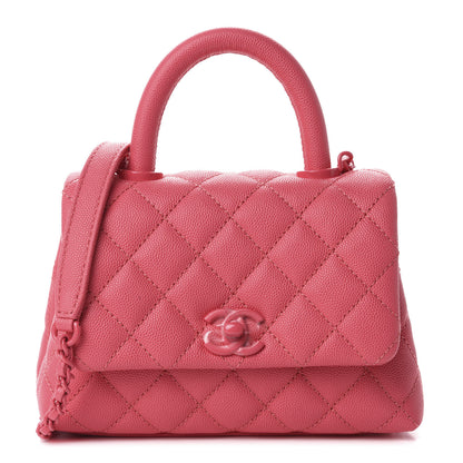 Chanel Caviar Quilted Incognito Extra Mini Coco Handle Flap Pink 1 of 10