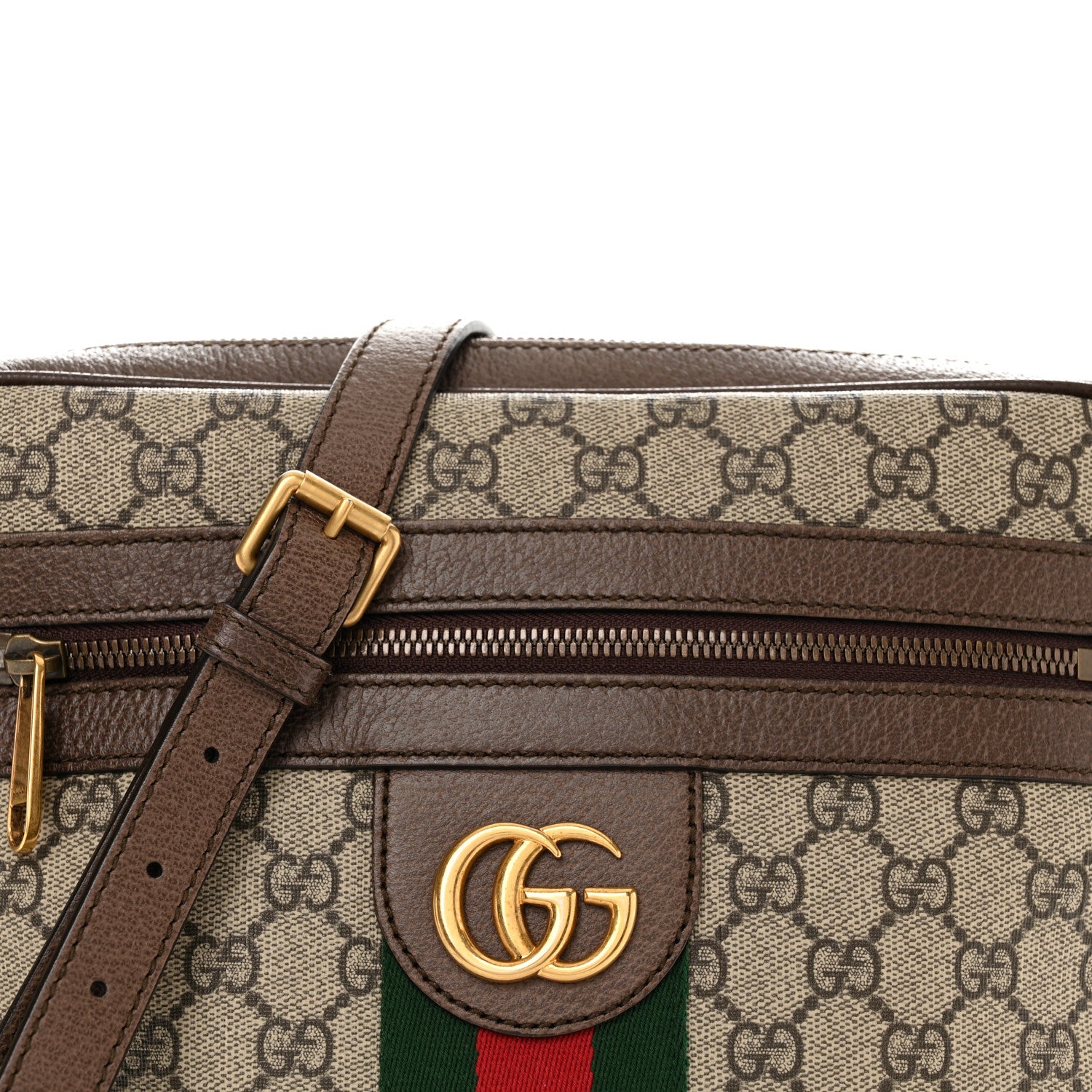 Gucci GG Supreme Monogram Web Medium Ophidia Messenger Bag Brown 8 of 10