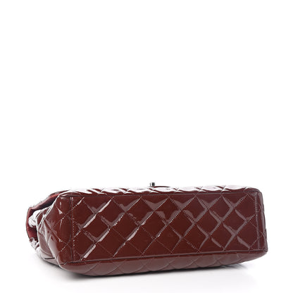 Chanel Patent Quilted Maxi Single Flap Dark Red 4 of 11