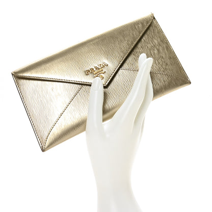 Prada Vitello Move Envelope Wallet Platino 2 of 8