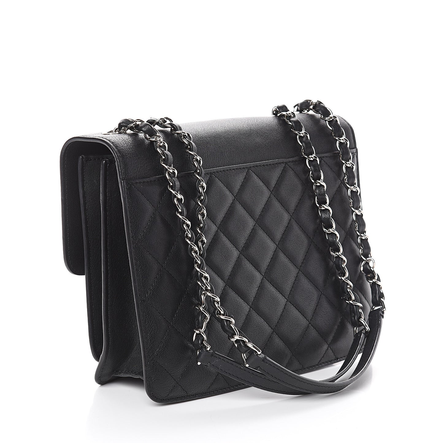 Calfskin Quilted CC Box Flap Black